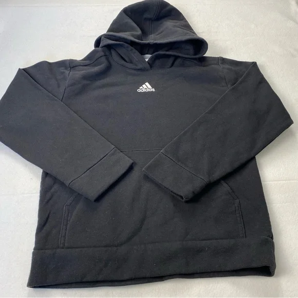 Adidas Pullover Hoodie Black Youth size medium 10/12 - Picture 3 of 11